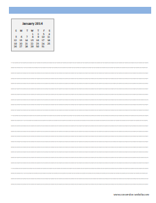 free calendar for each month of the year 2014 - printer friendly template - 1