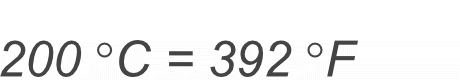 200 Celsius to Fahrenheit conversion result image.
