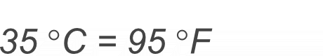 35 Celsius to Fahrenheit conversion result - Picture.