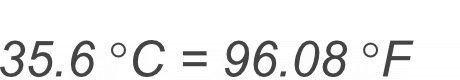 35.6 Celsius to Fahrenheit conversion result image.
