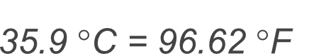 35.9 Celsius to Fahrenheit conversion result image.