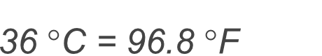 36 Celsius to Fahrenheit conversion result - Picture.
