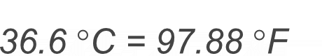 36.6 Celsius to Fahrenheit conversion result image.