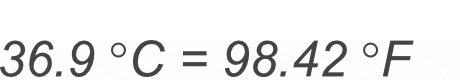 36.9 Celsius to Fahrenheit conversion result image.