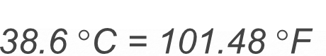 38.6 Celsius to Fahrenheit conversion result image.