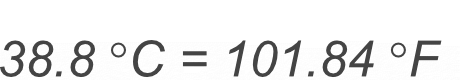 38.8 Celsius to Fahrenheit conversion result image.