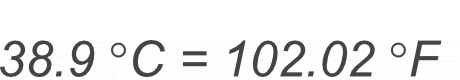 38.9 Celsius to Fahrenheit conversion result image.