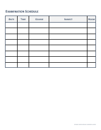 Printable Examination Schedule, Portrait Orientation - Picture