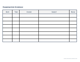 Printable Examination Schedule, Landscape Orientation - Picture