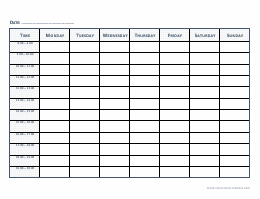 Printable Weekly Planner with Hourly Time Slots, Classic Design - Picture