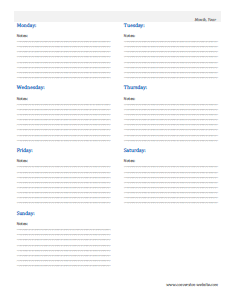 2016 Weekly Planners - Free Printable Weekly Planners